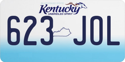 KY license plate 623JOL