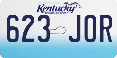 KY license plate 623JOR