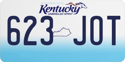 KY license plate 623JOT