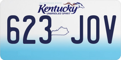 KY license plate 623JOV
