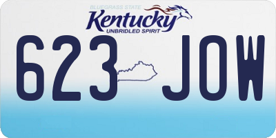 KY license plate 623JOW