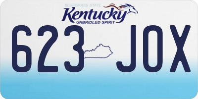 KY license plate 623JOX