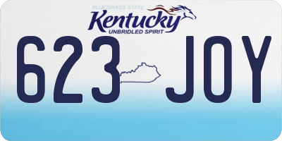 KY license plate 623JOY