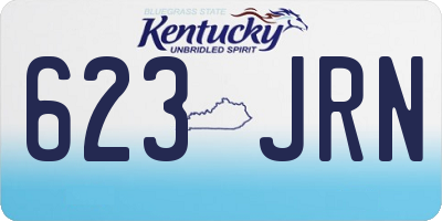 KY license plate 623JRN