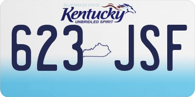 KY license plate 623JSF