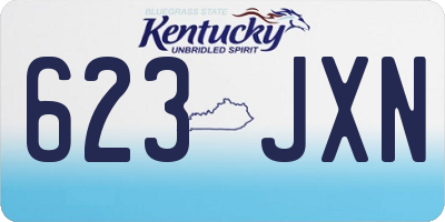 KY license plate 623JXN