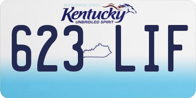 KY license plate 623LIF