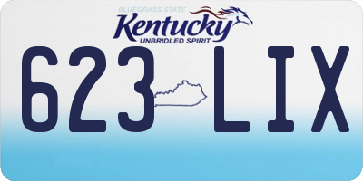 KY license plate 623LIX