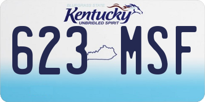 KY license plate 623MSF