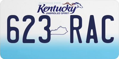 KY license plate 623RAC