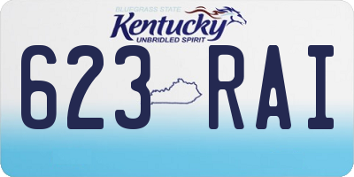KY license plate 623RAI