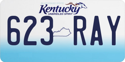 KY license plate 623RAY