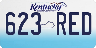 KY license plate 623RED