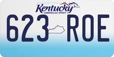 KY license plate 623ROE