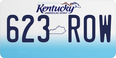 KY license plate 623ROW