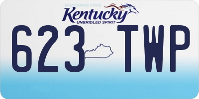 KY license plate 623TWP