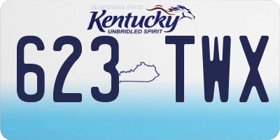 KY license plate 623TWX
