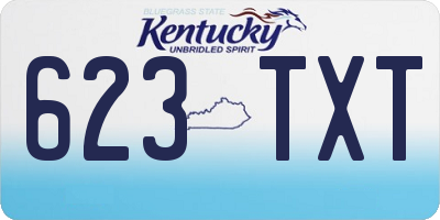 KY license plate 623TXT