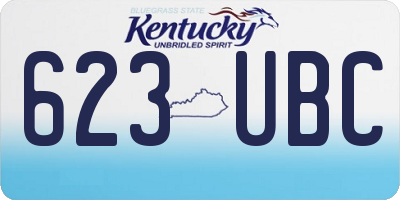 KY license plate 623UBC