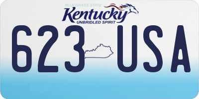 KY license plate 623USA