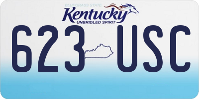 KY license plate 623USC