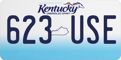 KY license plate 623USE