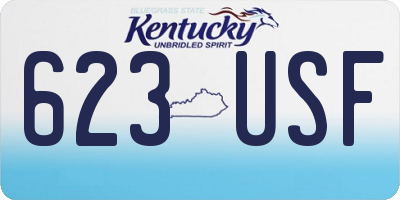 KY license plate 623USF