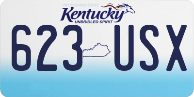 KY license plate 623USX