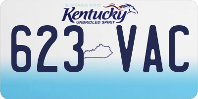 KY license plate 623VAC