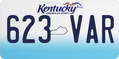 KY license plate 623VAR