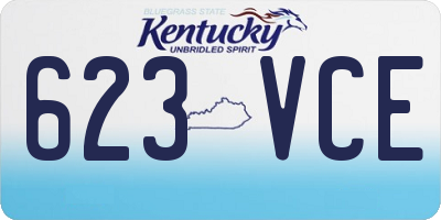 KY license plate 623VCE