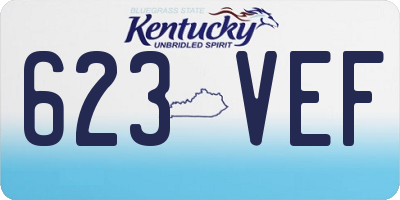 KY license plate 623VEF