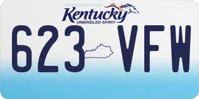 KY license plate 623VFW