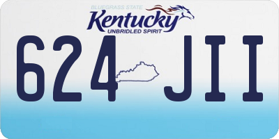 KY license plate 624JII