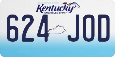 KY license plate 624JOD
