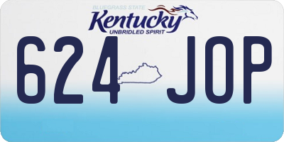 KY license plate 624JOP
