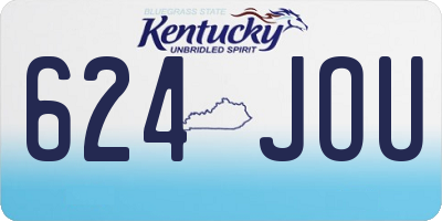 KY license plate 624JOU