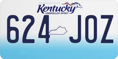 KY license plate 624JOZ