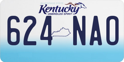 KY license plate 624NAO
