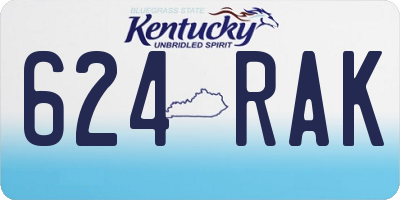KY license plate 624RAK