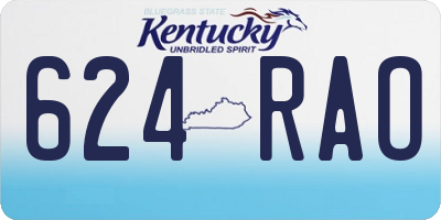 KY license plate 624RAO