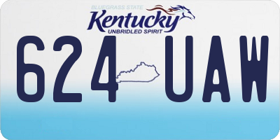 KY license plate 624UAW