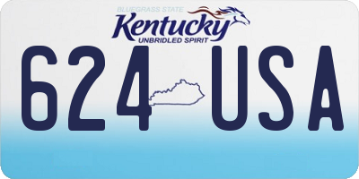 KY license plate 624USA