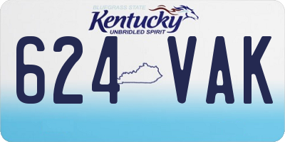 KY license plate 624VAK