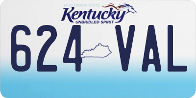 KY license plate 624VAL