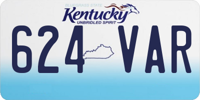 KY license plate 624VAR