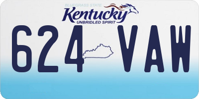KY license plate 624VAW