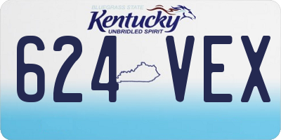 KY license plate 624VEX