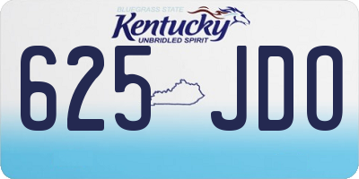 KY license plate 625JDO