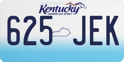 KY license plate 625JEK